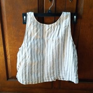 Lou & Grey Linen Crop Top Medium